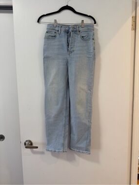 Re/Done High Waist Stove Pipe Light Wash Jean